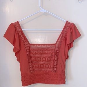 Forever 21 orange square neck top